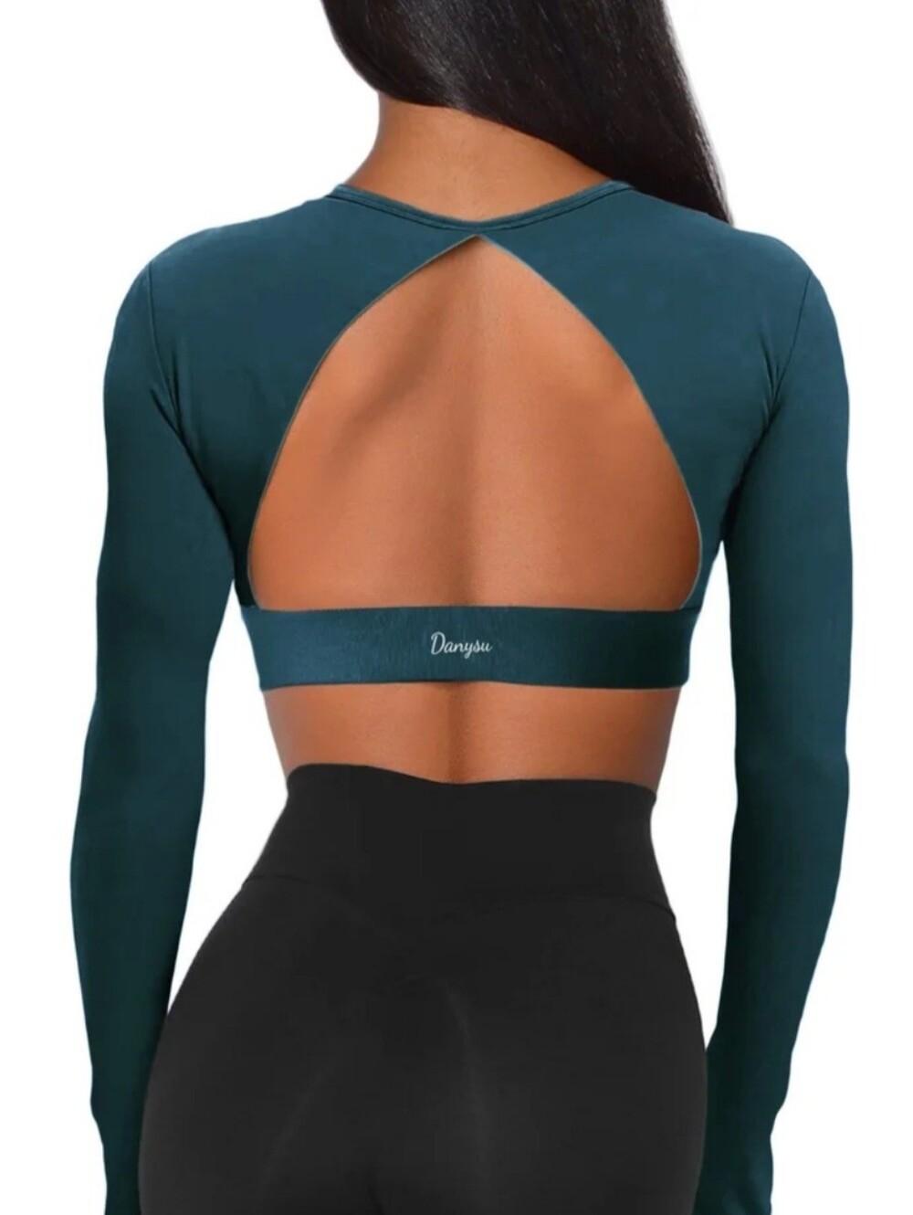 Danysu Open Back Crop Top Long Sleeve